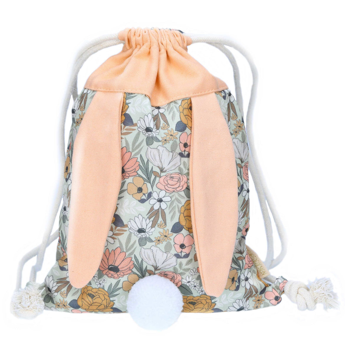 Hasenrucksack Pfirsich mit Name bestickt