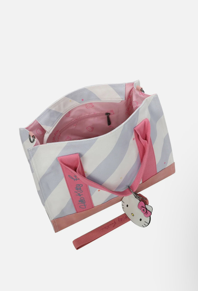 HELLO KITTY FRITZI TOTE BAG STRIPE - Stripe Ice Blue
