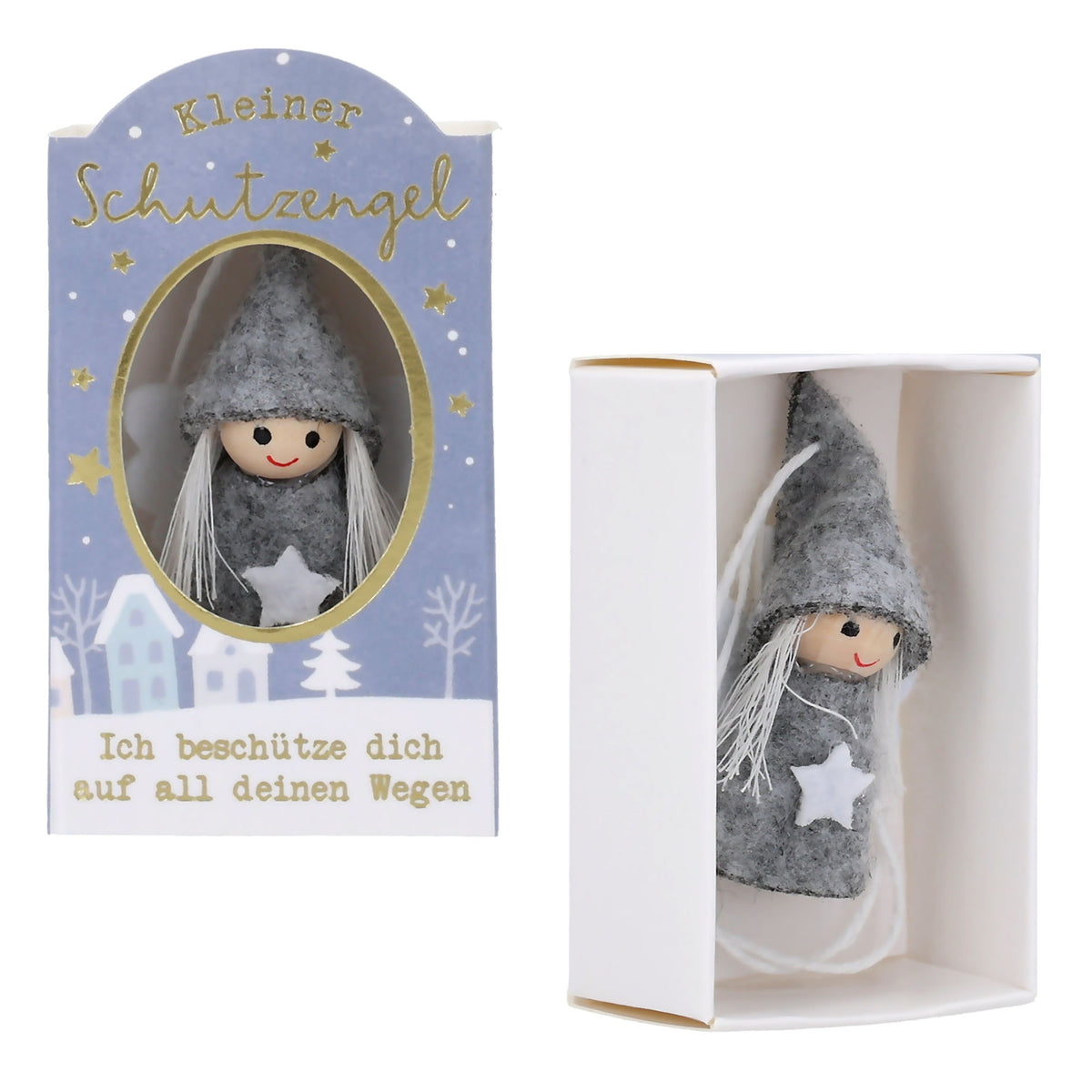 Schutzengel Wichtelanhänger in kleiner Box