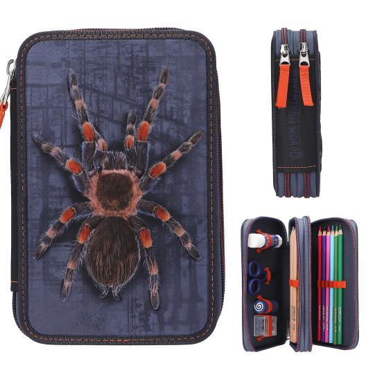 Adventure World 2 Fach Federtasche mit Spinne Depesche