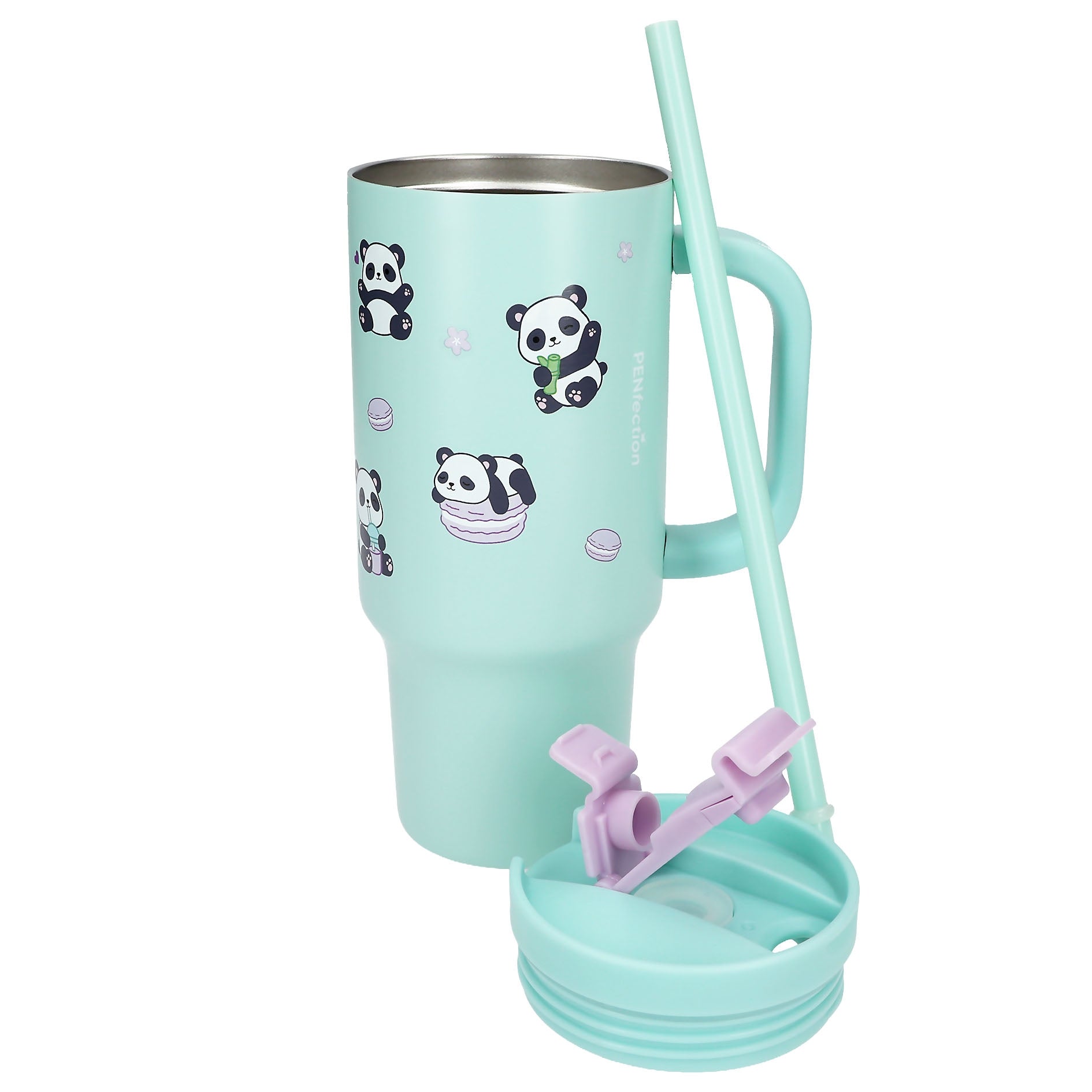 PENFection To Go Becher mit Strohhalm PANDA