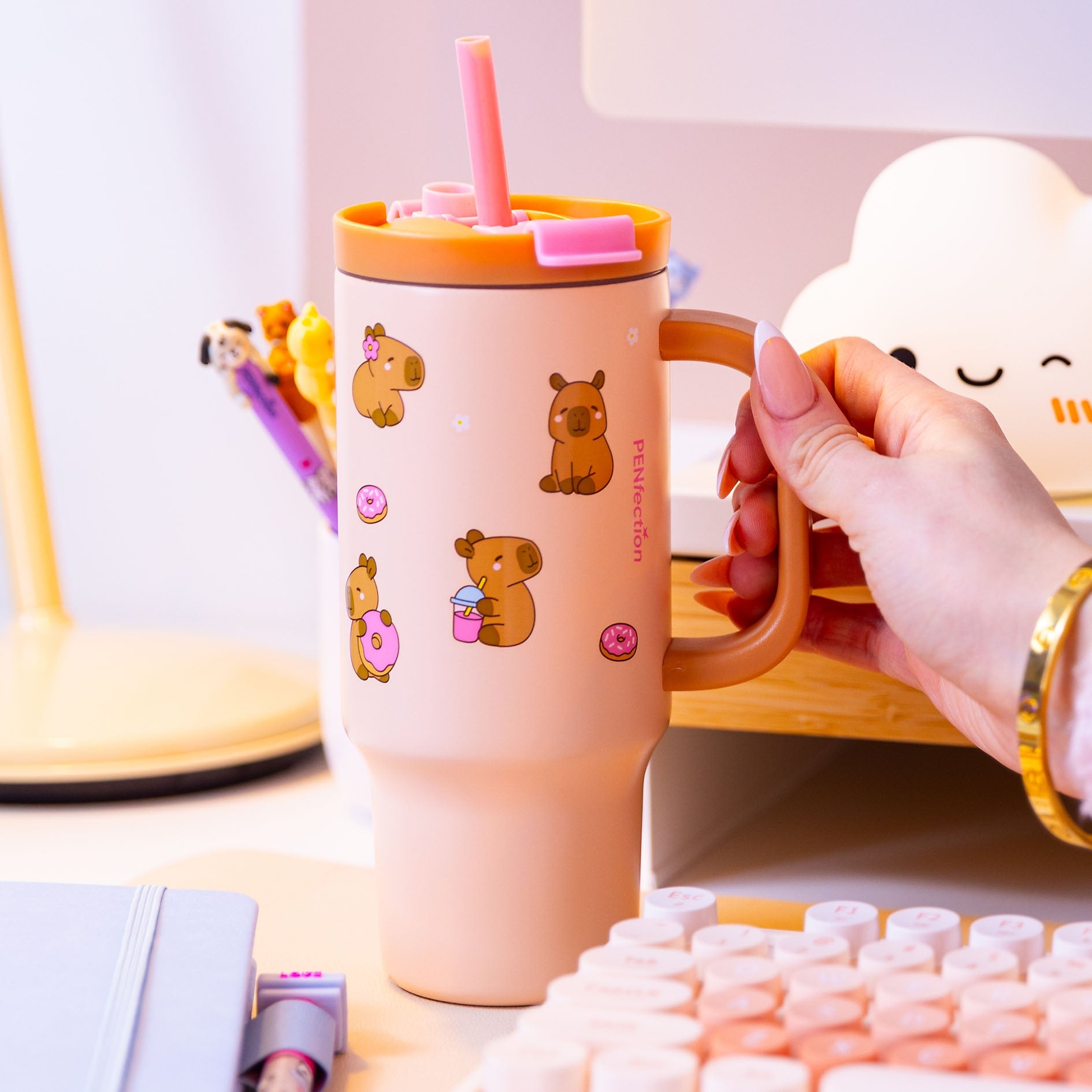 PENFection To Go Becher mit Strohhalm CAPYBARA