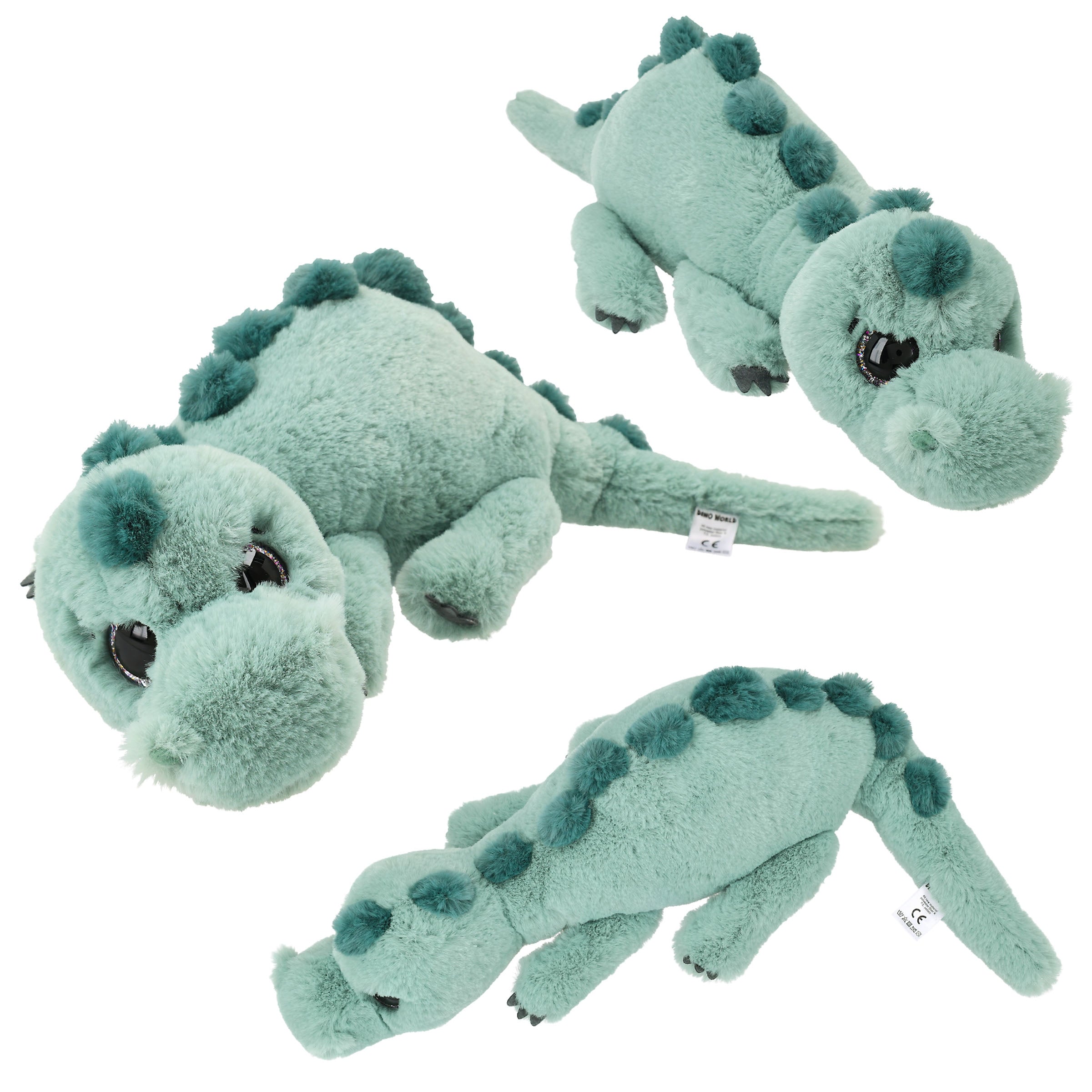Dino World Plüschdino liegend hellgrün 50 cm Depesche