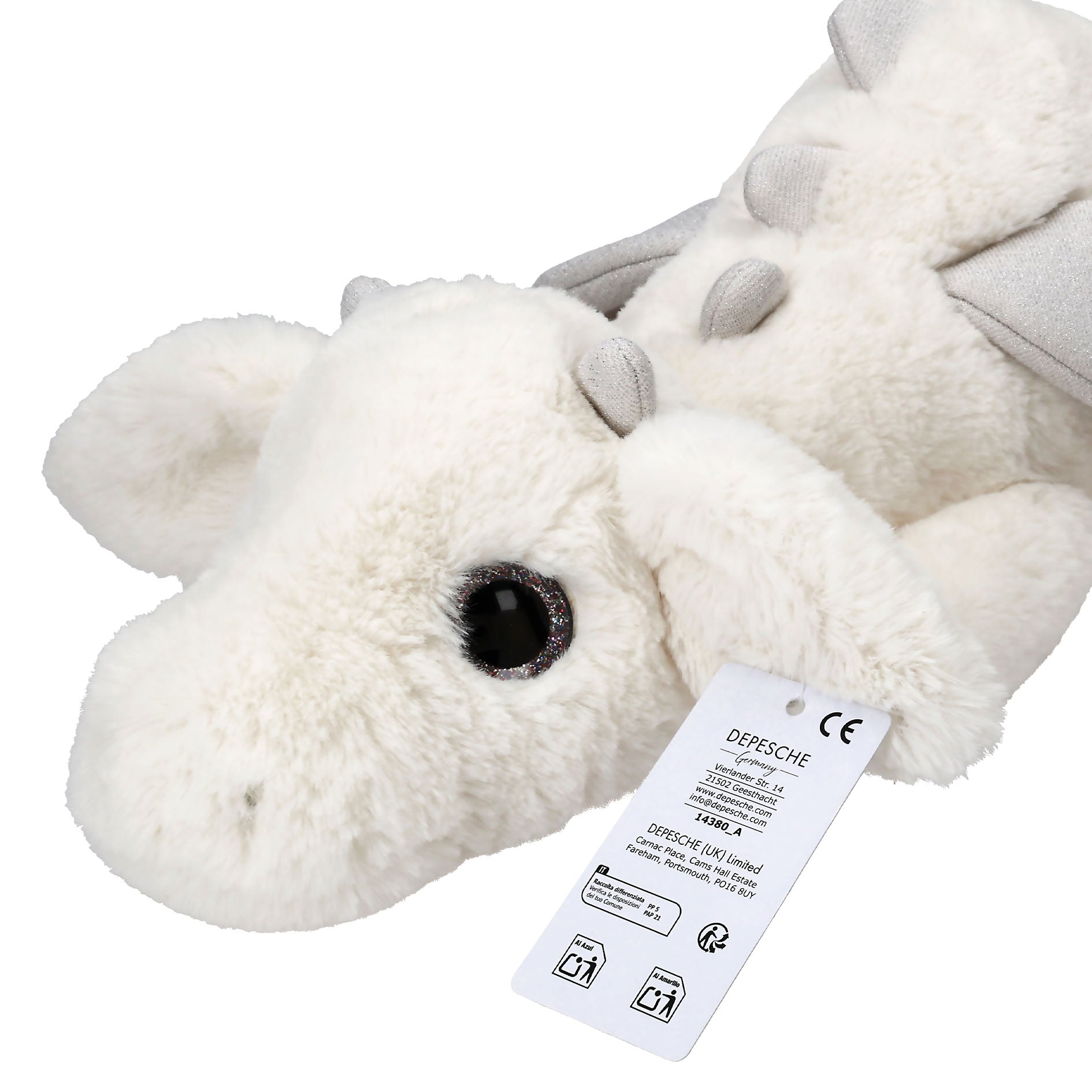 SNUKIS Plüschdrache weiß 65 cm Depesche