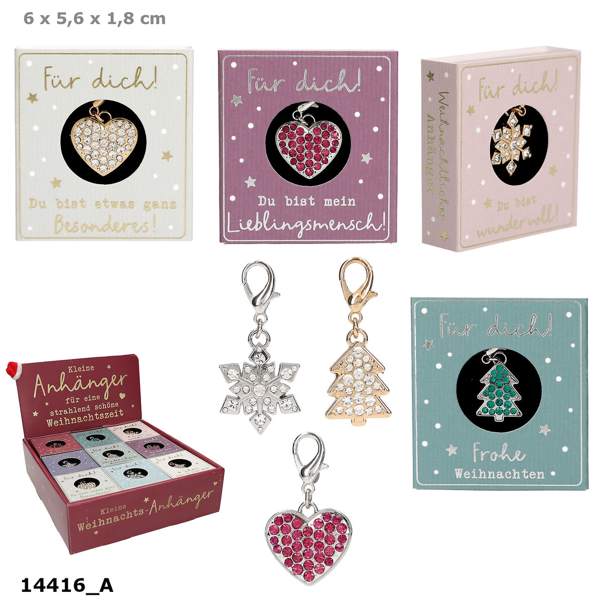 Weihnachtliche Glamour Anhänger in Geschenkschachtel