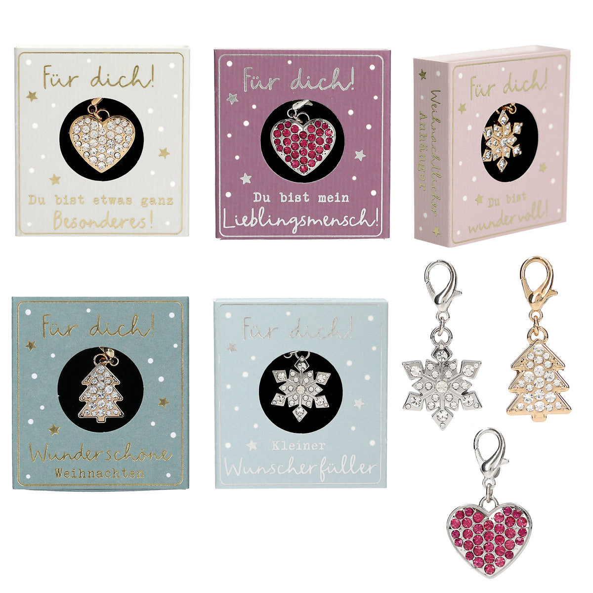 Weihnachtliche Glamour Anhänger in Geschenkschachtel