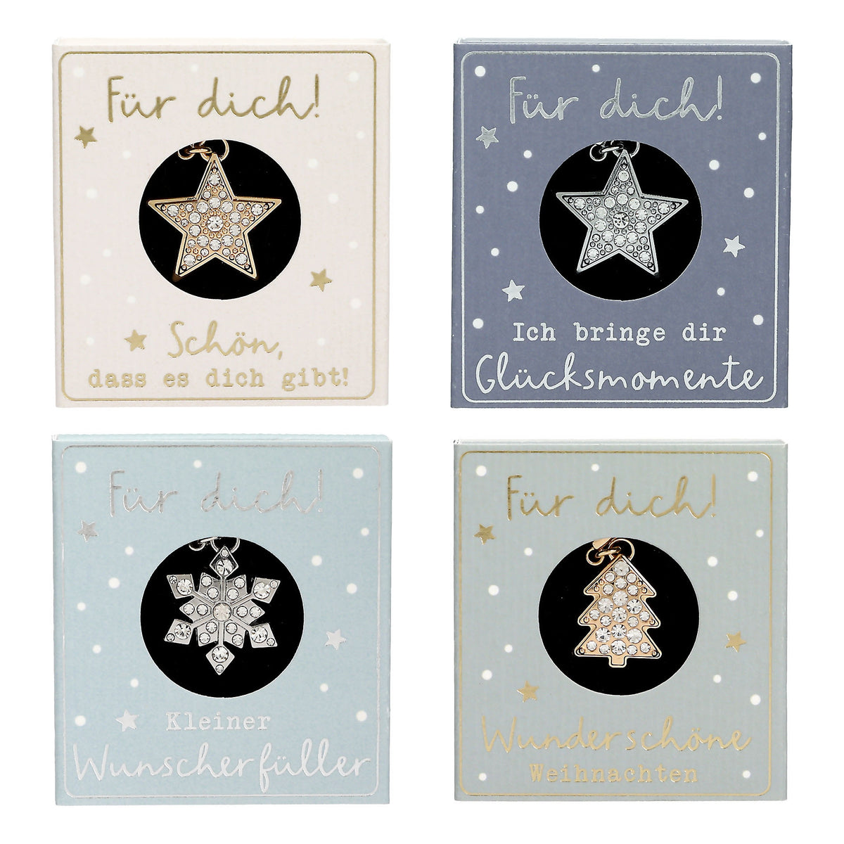 Weihnachtliche Glamour Anhänger in Geschenkschachtel