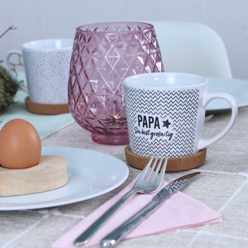Papa du bist wunderbar Tasse mit Kork Untersetzer Papierdrachen