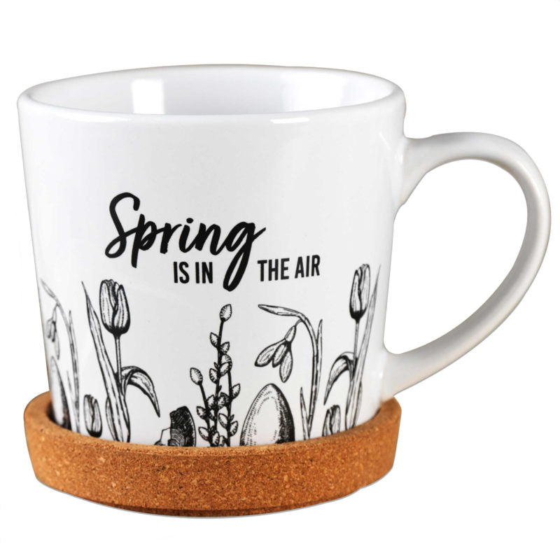 Spring is in the air Tasse mit Kork Untersetzer Papierdrachen