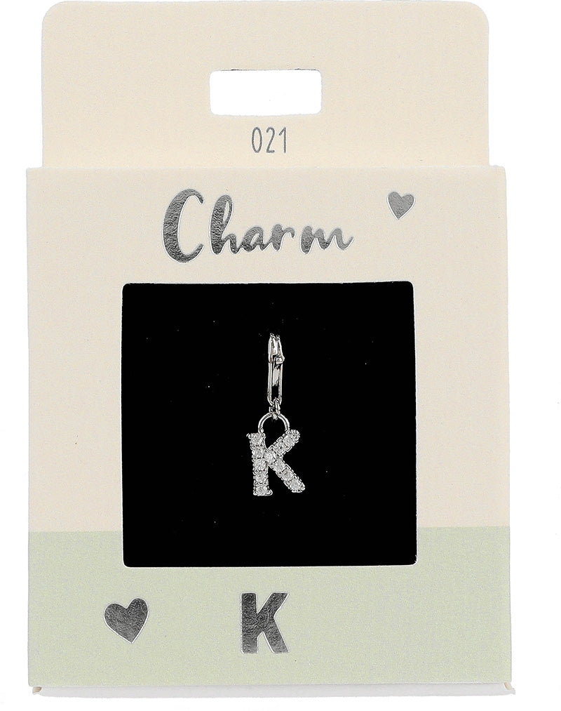 Ketten-Charm Depesche Charm Bustabe K Silber