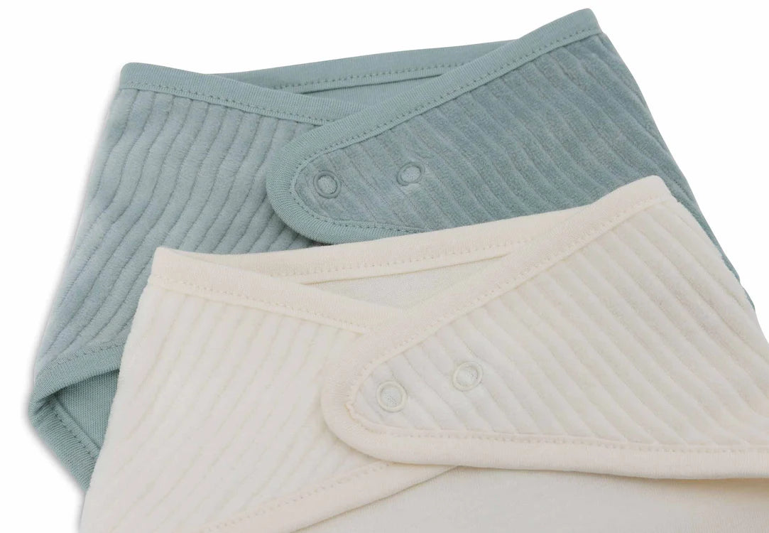Halstuch Velvet Rib - Sea Green/Ivory  - Lätzchen Bandana - 2 Stück