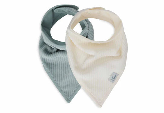 Halstuch Velvet Rib - Sea Green/Ivory  - Lätzchen Bandana - 2 Stück