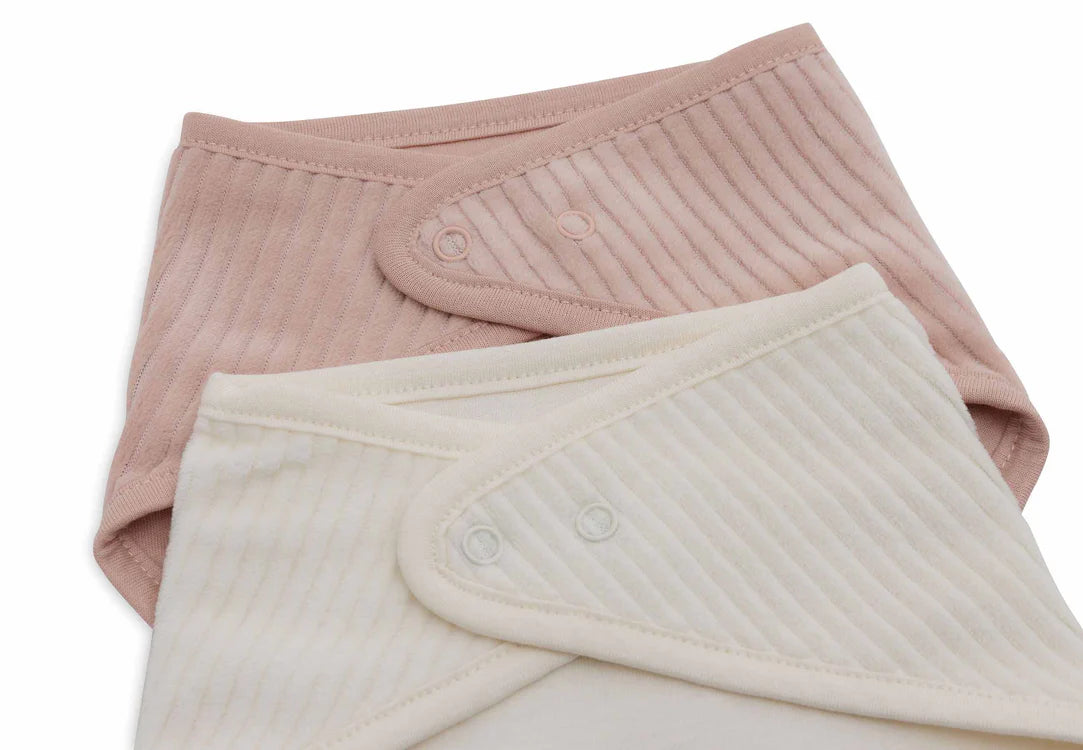Halstuch Velvet Rib - Wild Rose/Ivory - Lätzchen Bandana - 2 Stück
