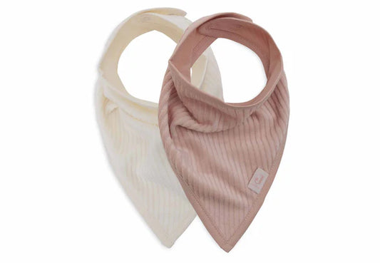 Velvet Rib - Wild Rose/Ivory - Lätzchen Bandana - 2 Stück