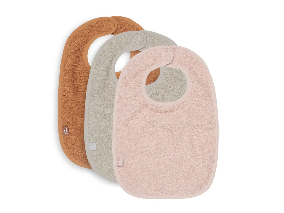 Lätzchen Frottee 3-Pack Bib terry pink-nougat-caramel von Jollein