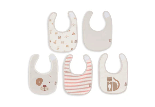 Lätzchen Jersey Wasserdicht - Animal Friends - 5 Stück von Jollein