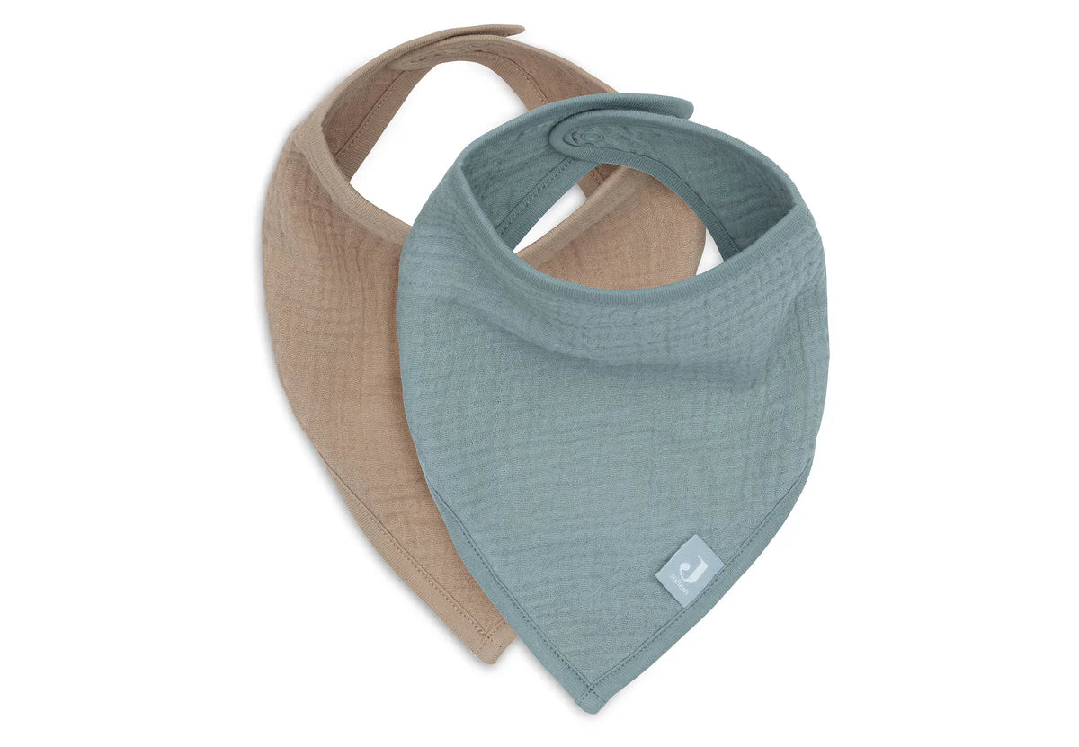Lätzchen Bandana 2 Stück-Hydrophil-Sea Green/Biscuit- von Jollein