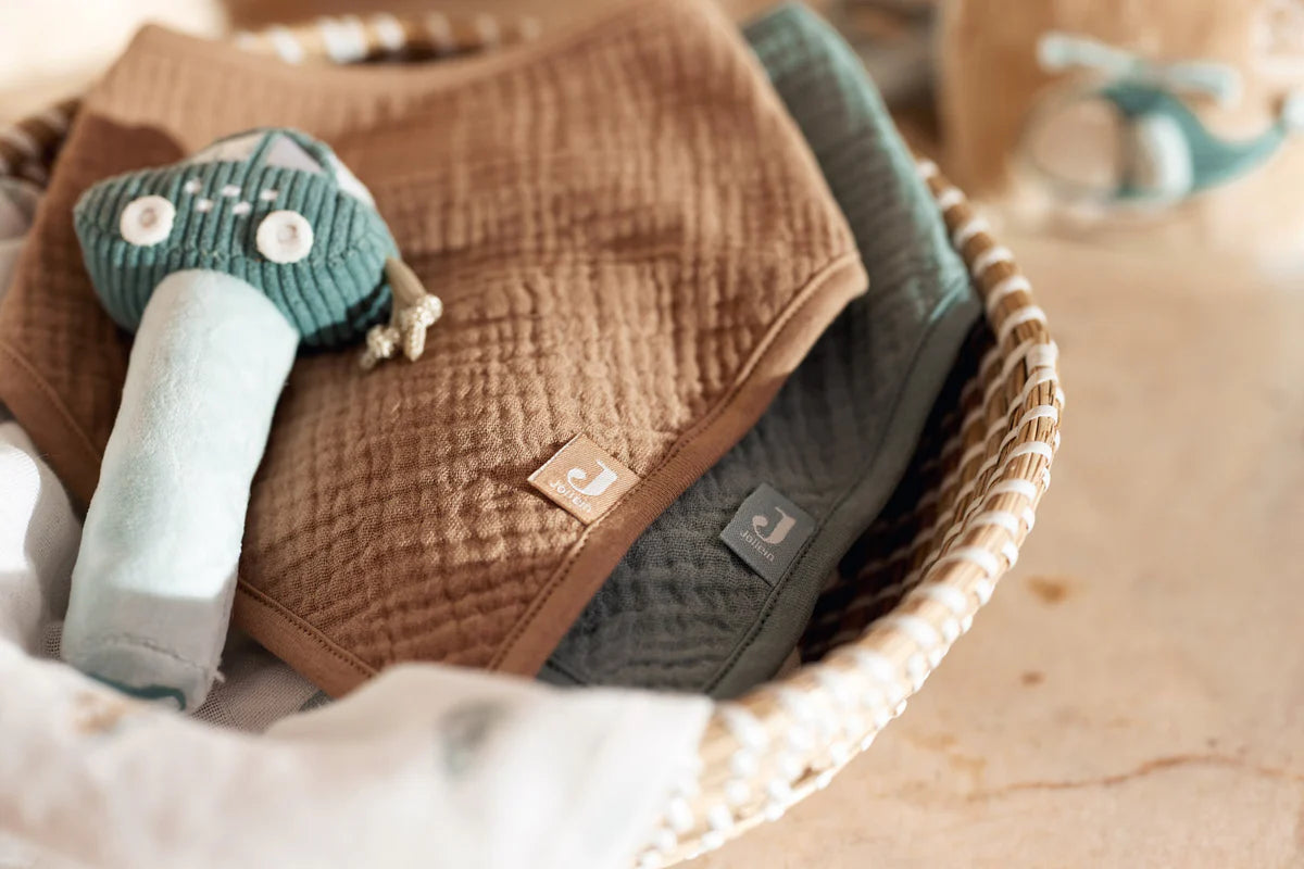 Lätzchen Bandana 2 Stück-Hydrophil-Sea Green/Biscuit- von Jollein