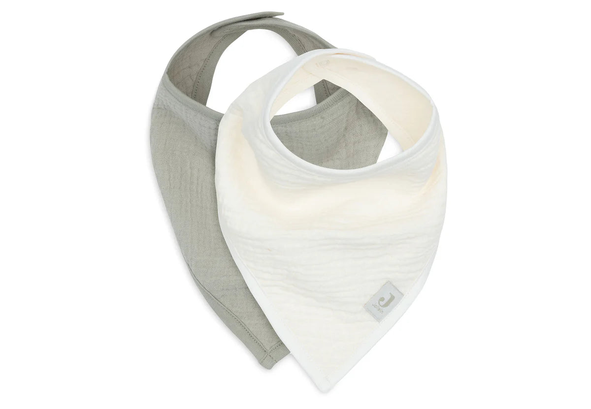 Lätzchen Bandana 2 Stück-Hydrophil- Olive Green/Oatmeal- von Jollein