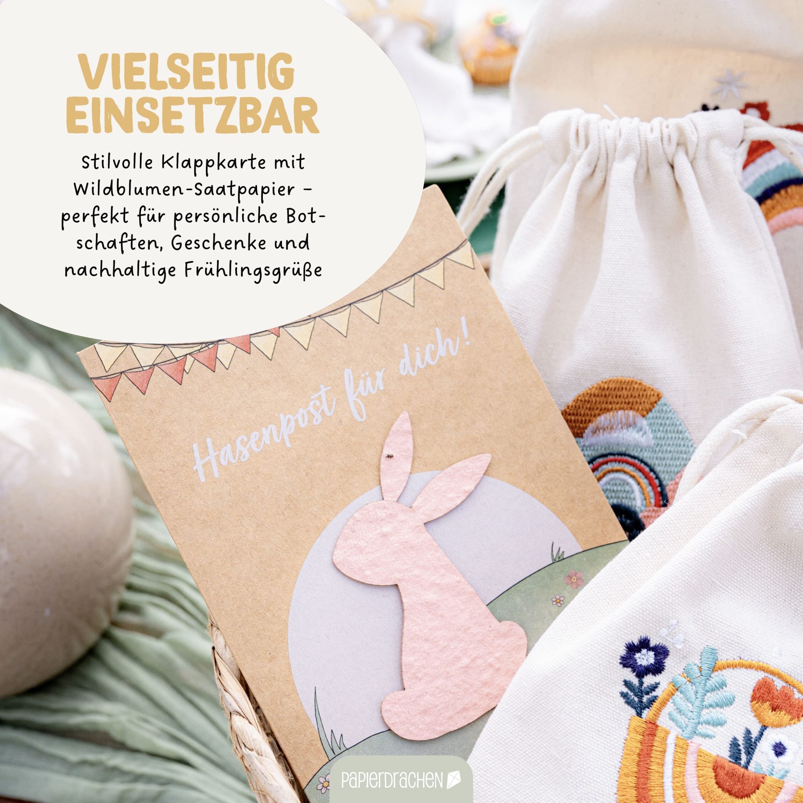 3 Klappkarten mit Saatpapier – Osterhasenwelt
