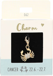Ketten/ Armbänder -Charm Depesche Motiv Sternzeichen Krebs Gold