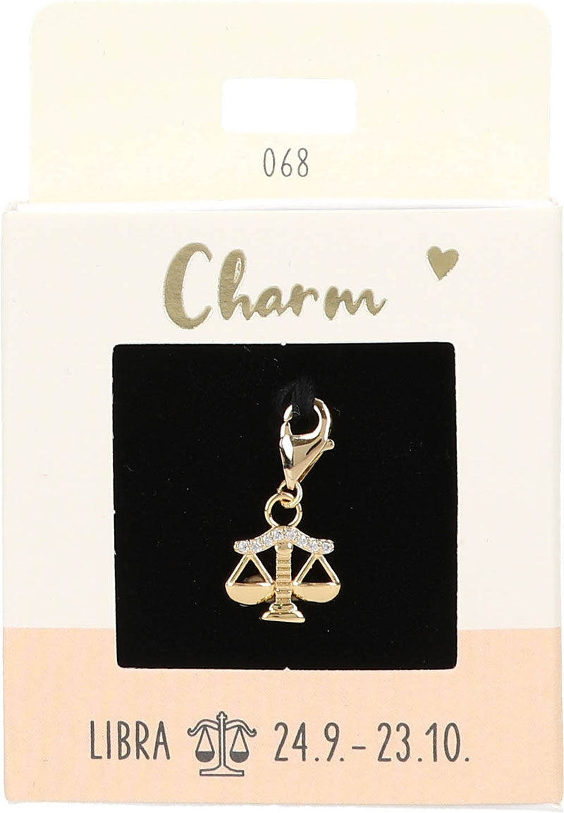 Ketten/ Armbänder -Charm Depesche Motiv Sternzeichen Waage Gold