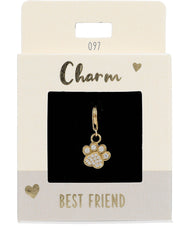 Ketten/ Armbänder -Charm Depesche Motiv pfote gold Bester Freund