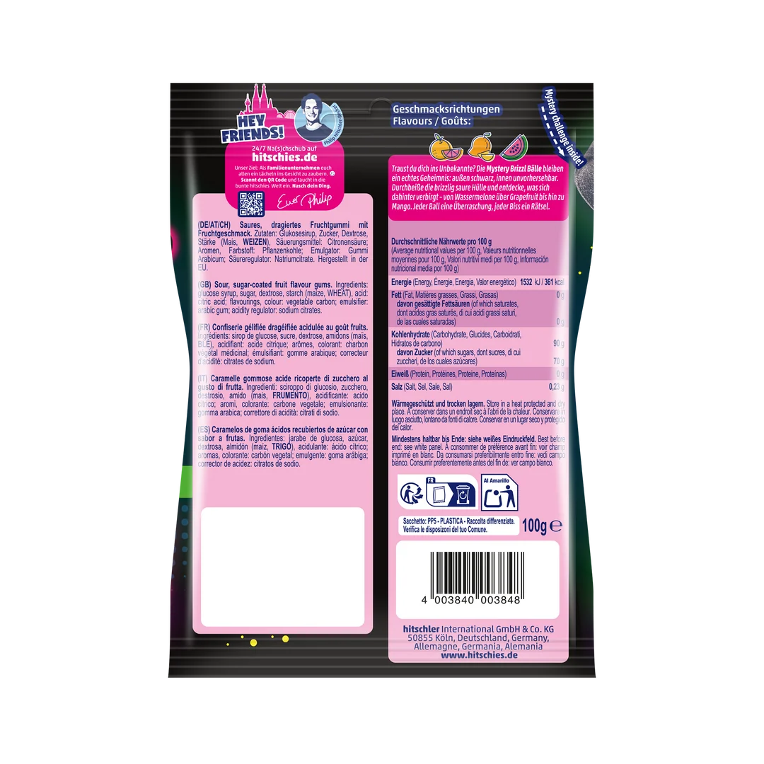 Saure Drachenzungen brizzl Bälle-Mystery-vegan-100g-Hitschies