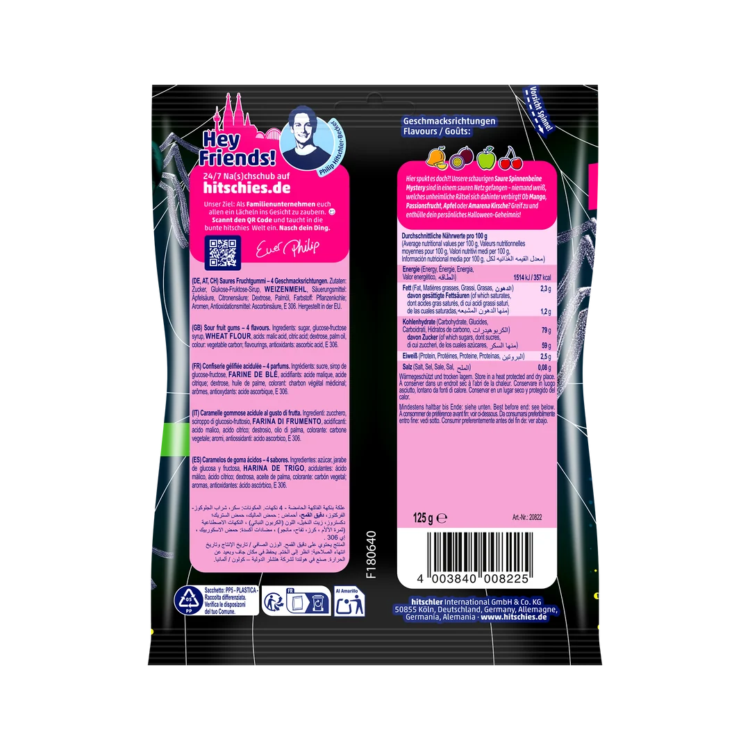 Saure Spinnenbeine-Mystery-vegan-125 g-Hitschies