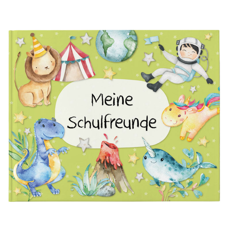 Freundebuch für Kinder – Schulfreunde Grün - Papierdrachen