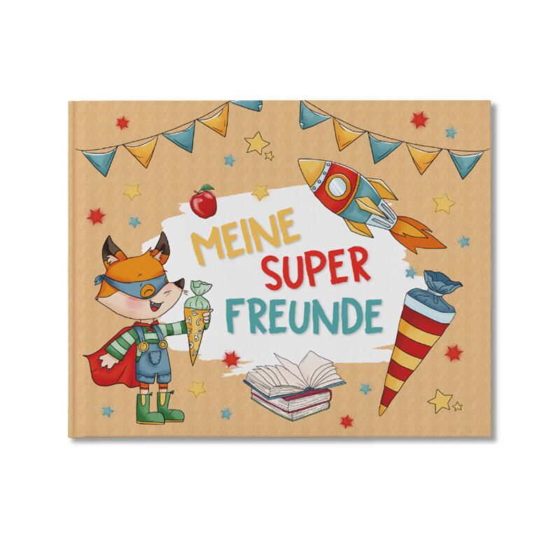 Freundebuch für die Schulzeit – Superhelden Tiere - Papierdrachen