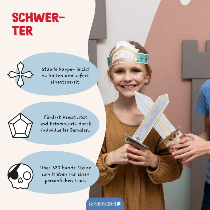 Bastelset Papp-Schwerter - Papierdrachen