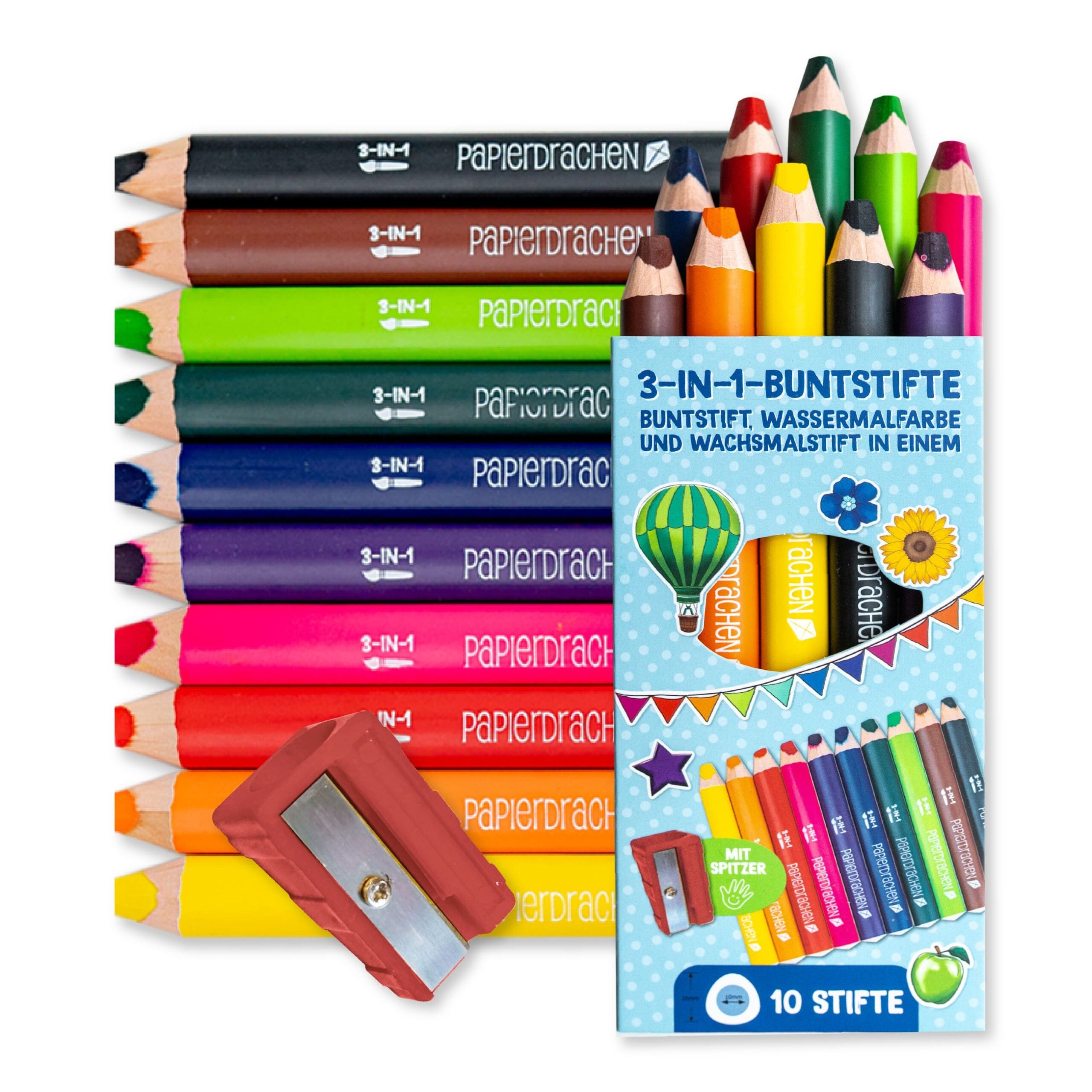 3in1 Buntstifte mit Anspitzer