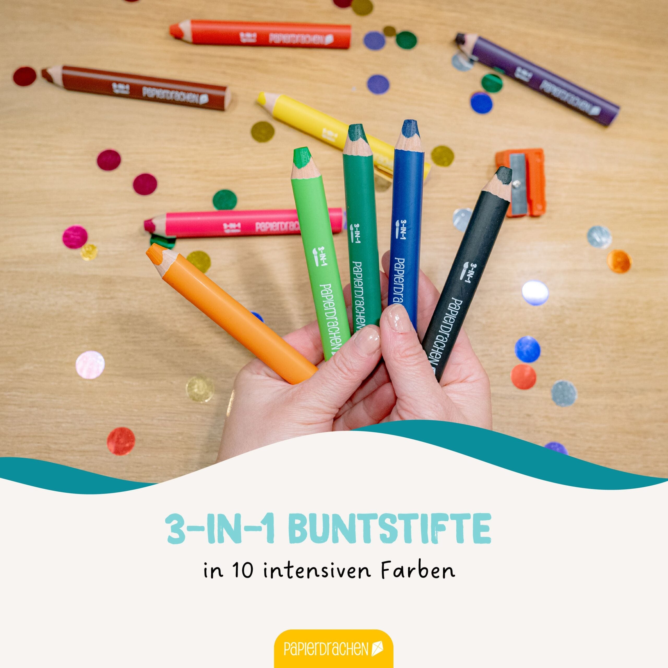 3in1 Buntstifte mit Anspitzer