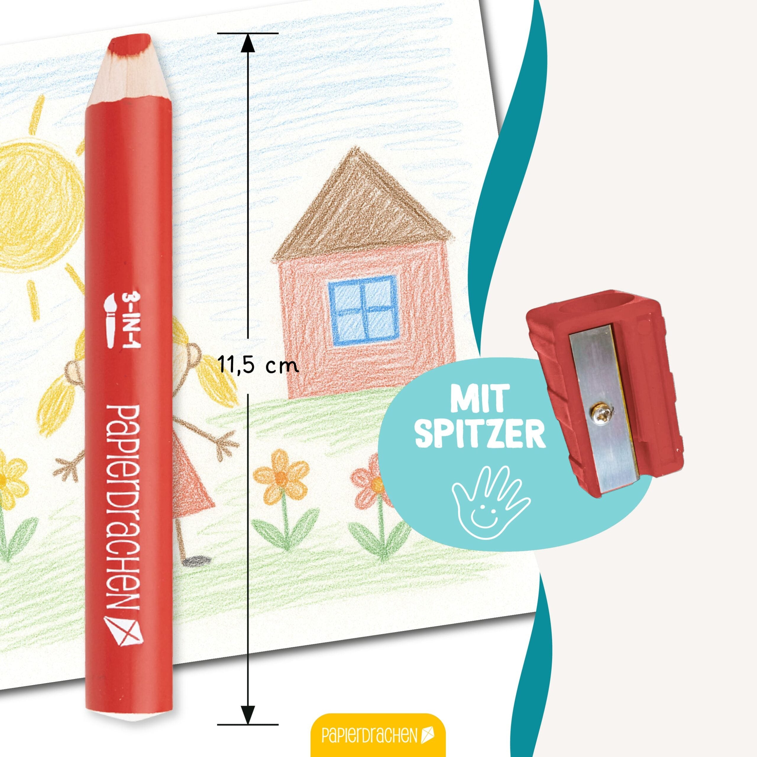 3in1 Buntstifte mit Anspitzer