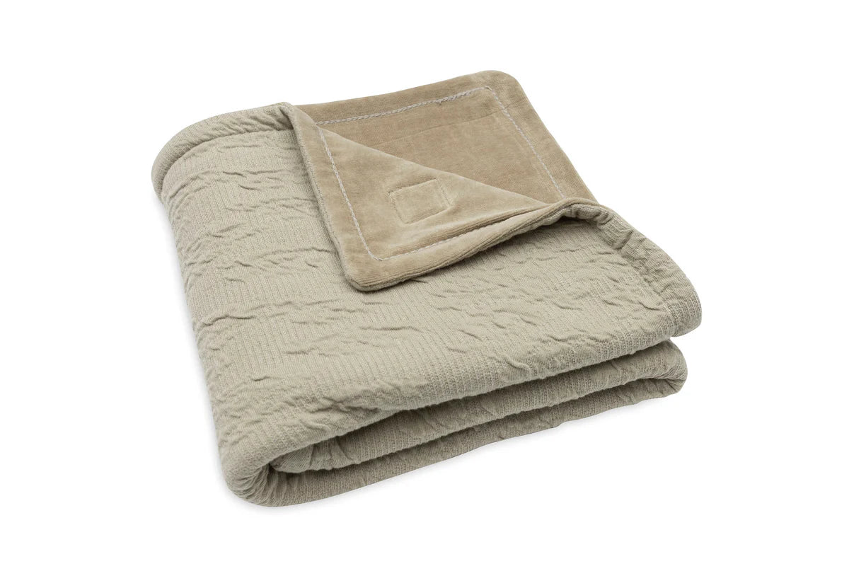 Decke 75x100 cm-Soft Wave- Olive Green -von Jollein