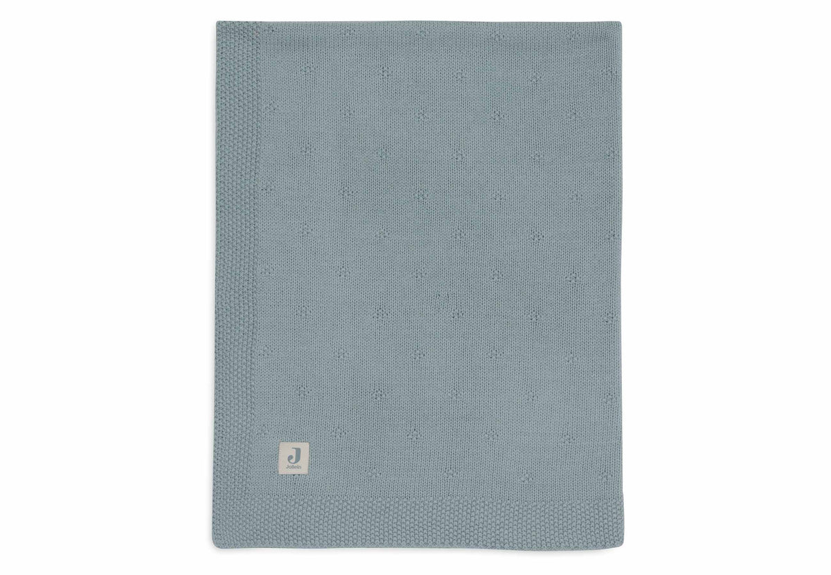 Decke 75x100 cm- Cosy Knit-Sea Green -von Jollein