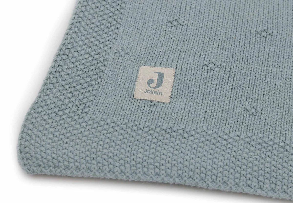 Decke 75x100 cm- Cosy Knit-Sea Green -von Jollein