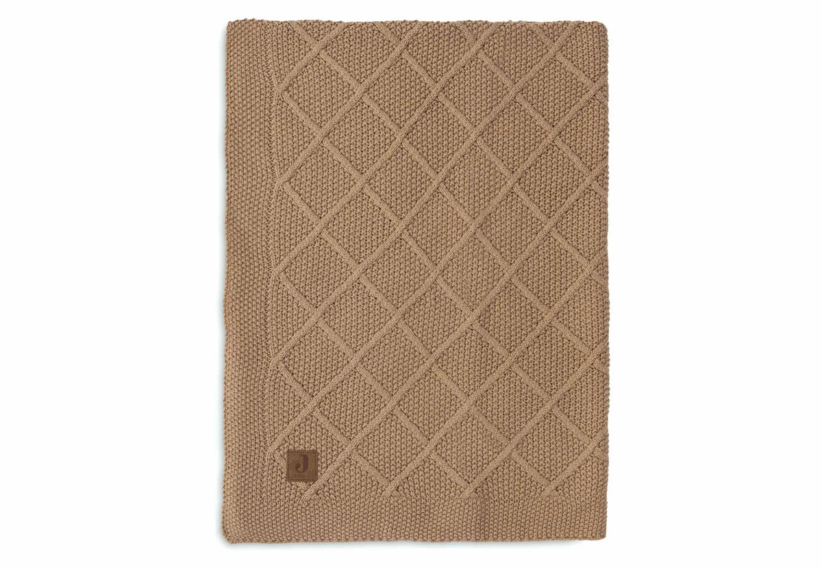 Decke 75x100 cm- Check Knit- Biscuit-von Jollein
