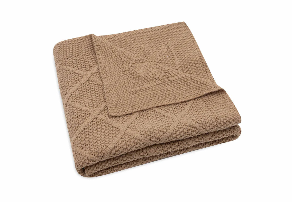 Decke 75x100 cm- Check Knit- Biscuit-von Jollein