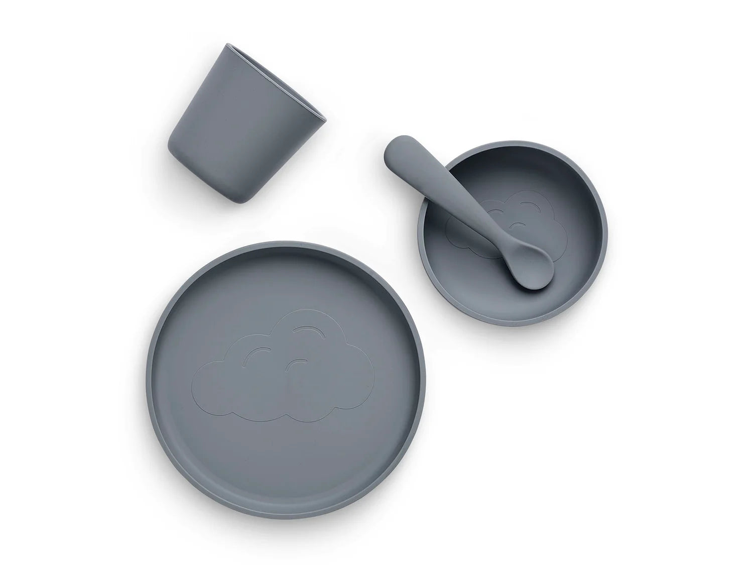 Kindergeschirr-Set-4 teilig-Storm Grey - von Jollein