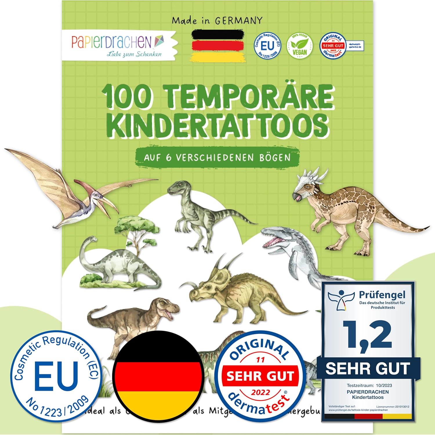 100 Kindertattoos – Dinosaurier