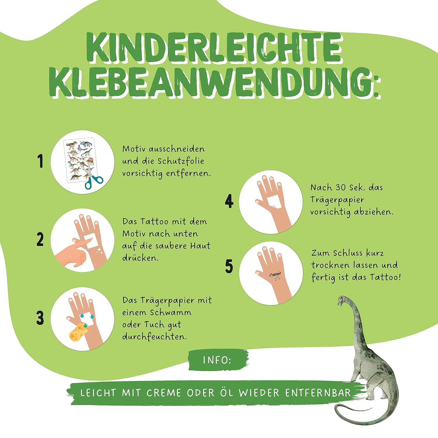 100 Kindertattoos – Dinosaurier