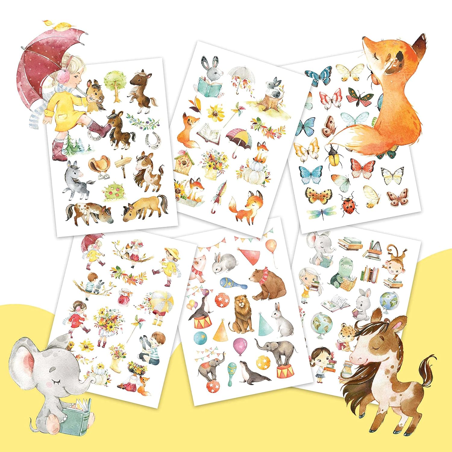 Papierdrachen 100 besonders hautfreundliche Kindertattoos - Tattoos Pferde und Lesefreunde - für Kinder - für Jungen und Mädchen - geprüft & made in Germany