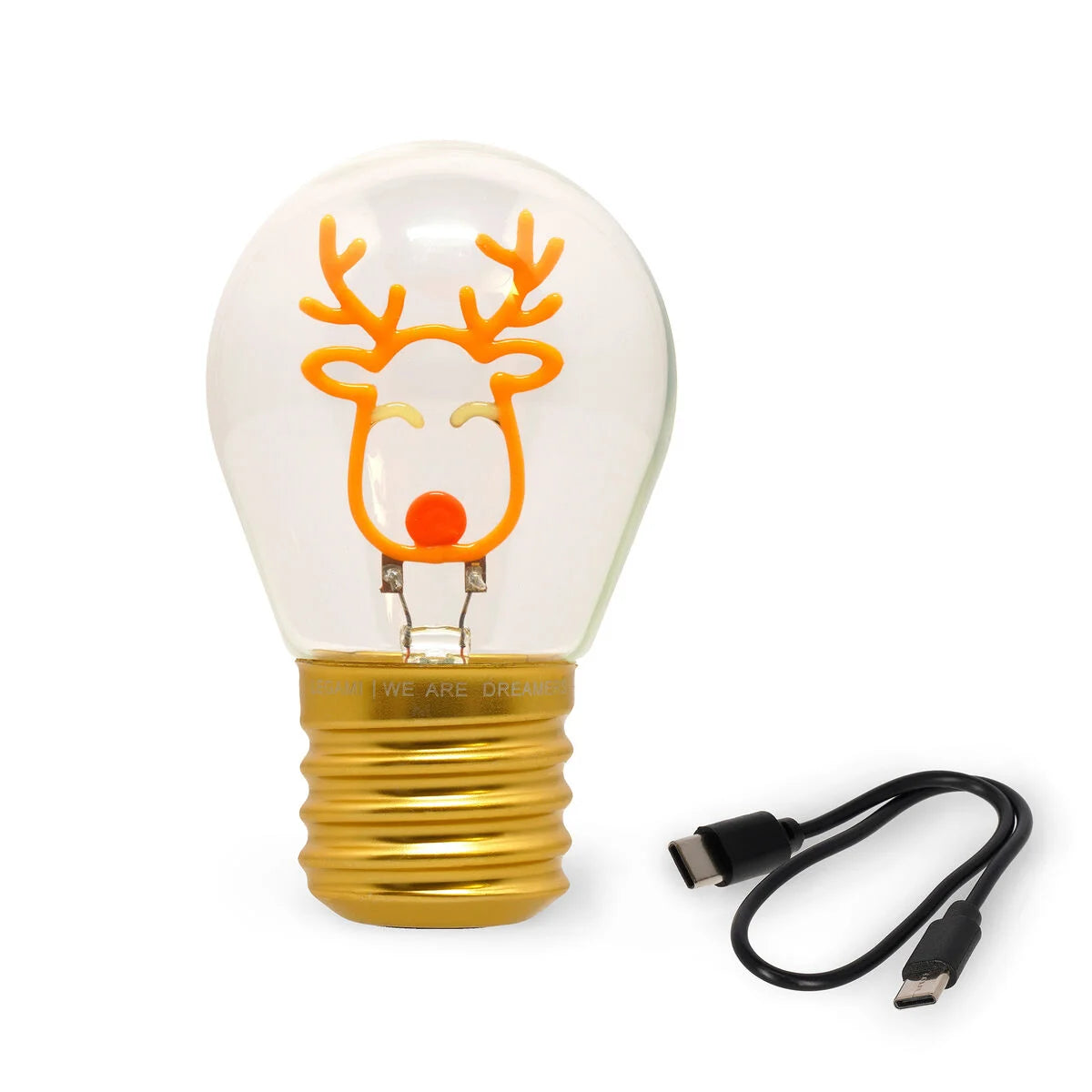 Deko-Weihnachtstischlampe in Glühbirnenform - Reindeer - Bulb Fiction Legami