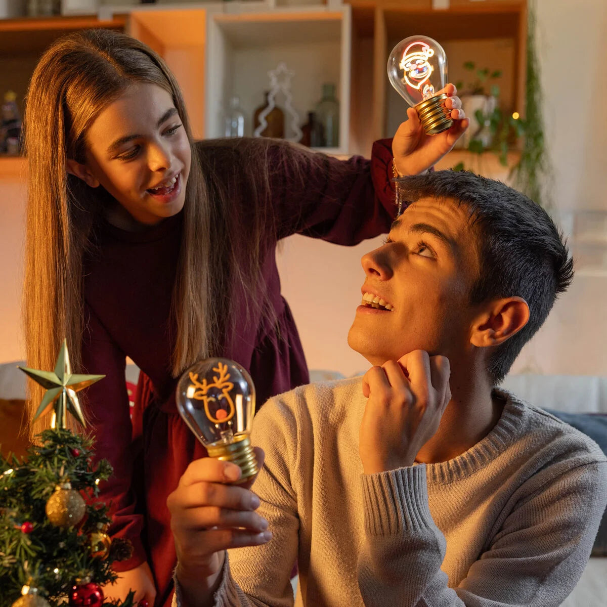 Deko-Weihnachtstischlampe in Glühbirnenform - Reindeer - Bulb Fiction Legami