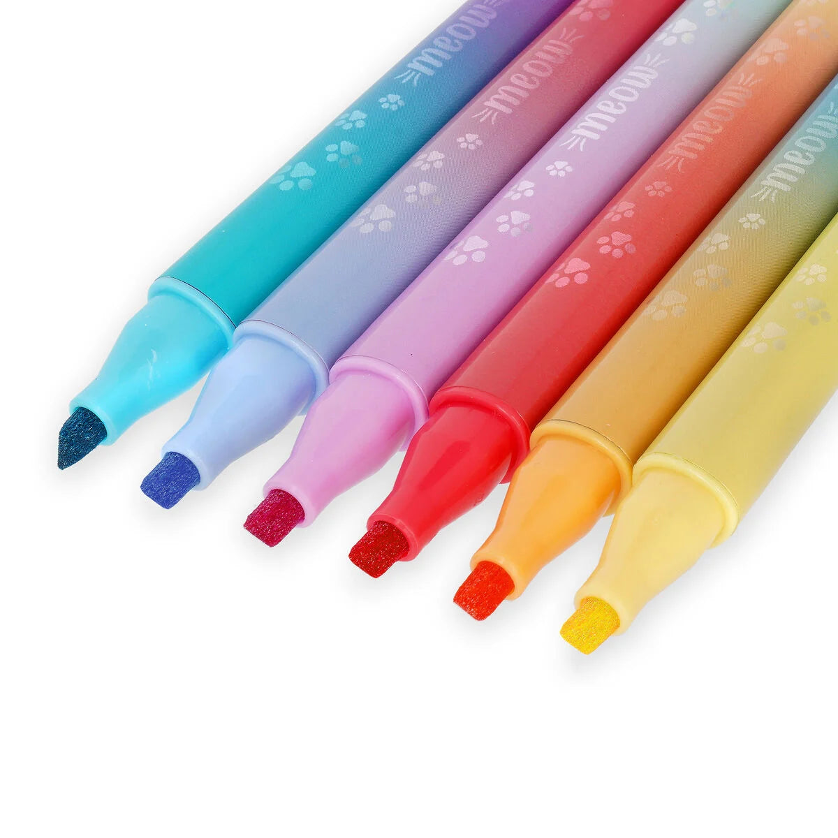 Set mit 6 Doppelseitigen Filzstiften mit überschreibbaren Farben - Meow - Legami