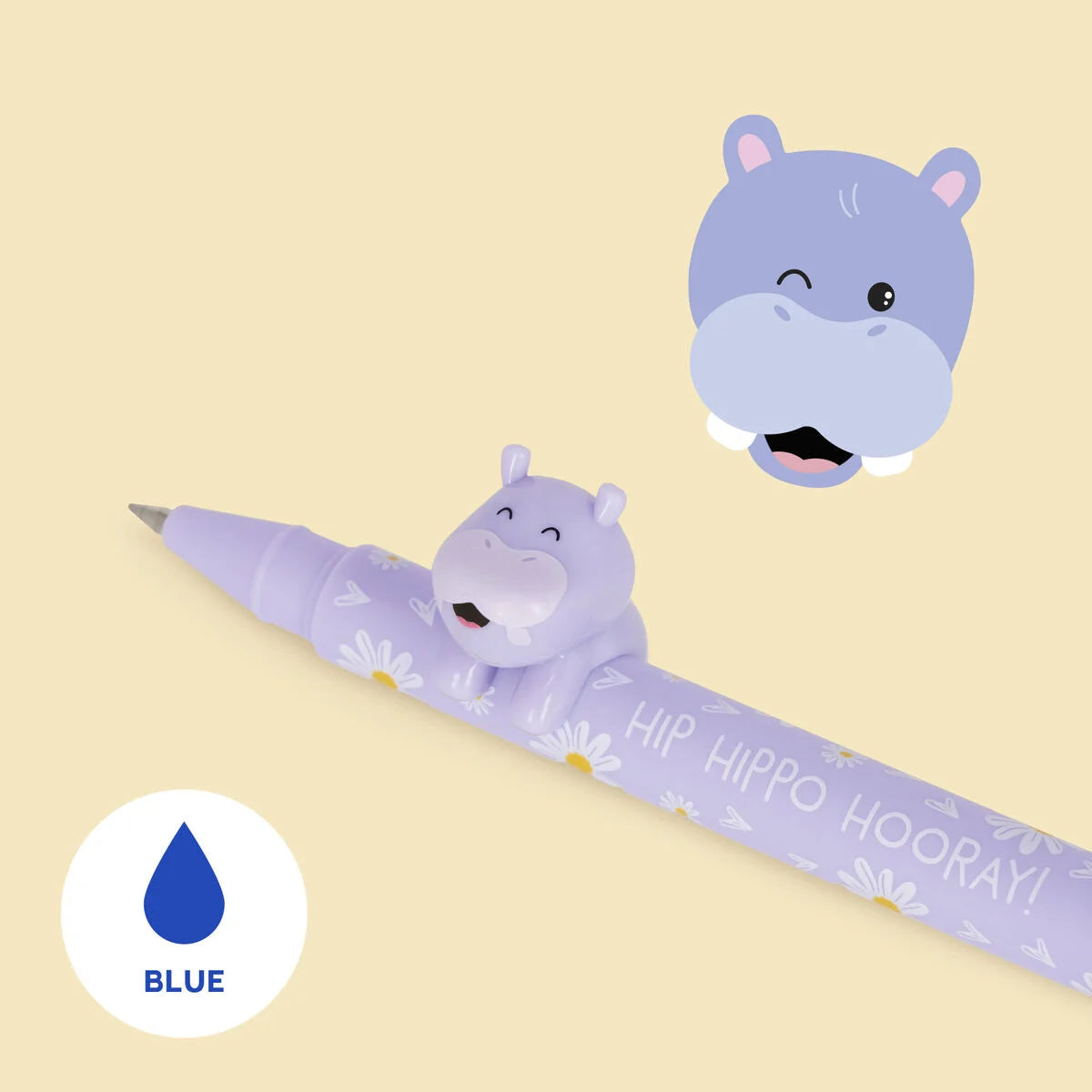 Gelstift mit Deko-Tierchen Hippo „Hip Hippo Hooray“ - Lovely Friends Legami