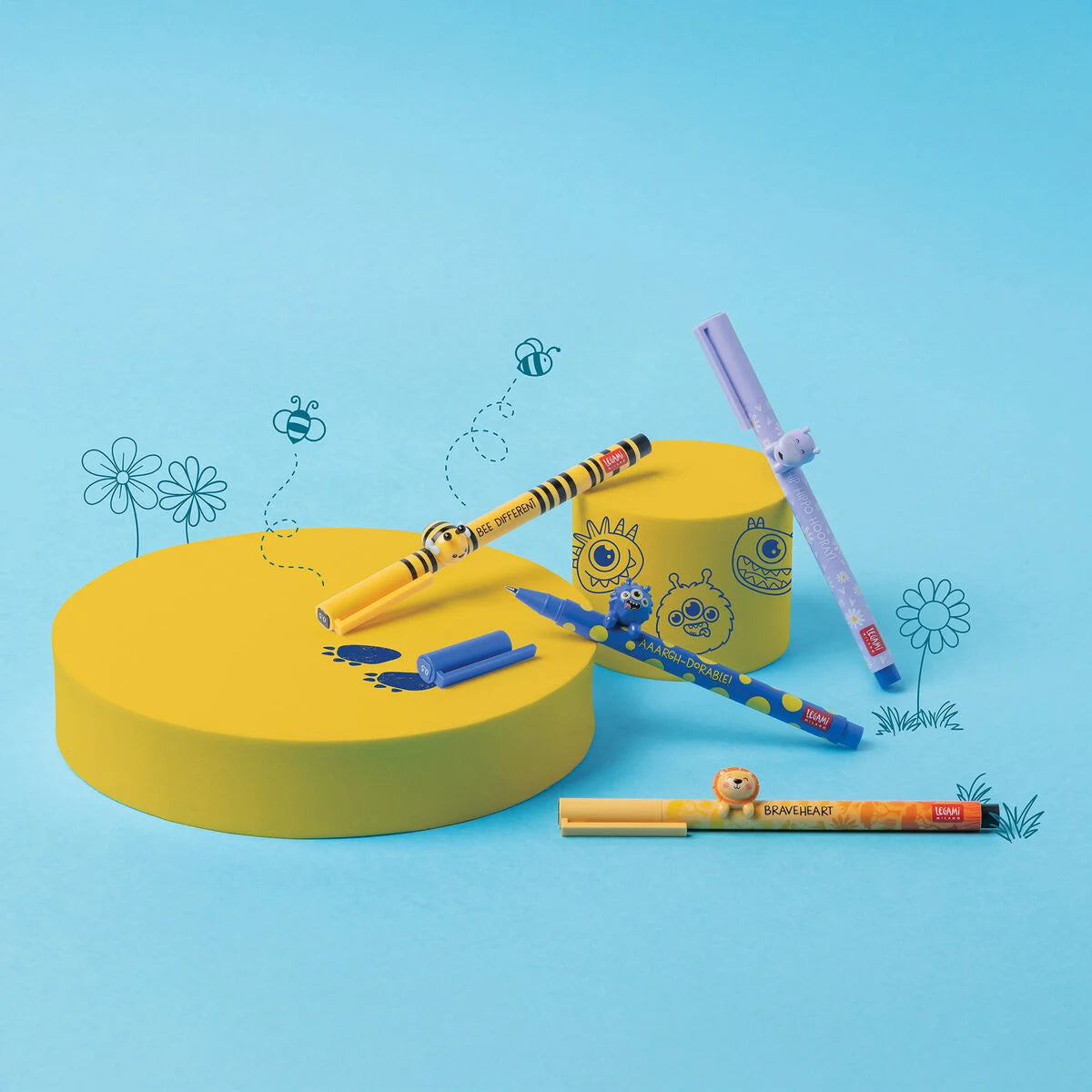 Gelstift mit Deko-Tierchen Hippo „Hip Hippo Hooray“ - Lovely Friends Legami