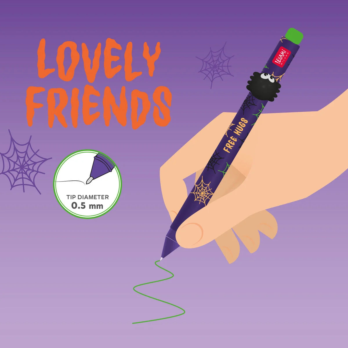 Gelstift mit Deko-Tierchen Unicorn „Free Hugs“ - Lovely Friends Legami